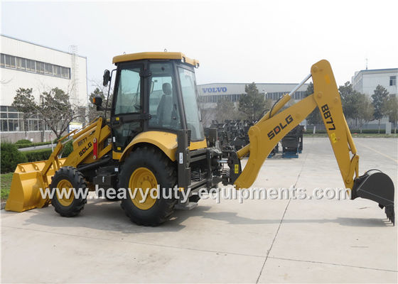 Cina SDLG B877 8.4 Tons Backhoe Loader Machinery For Road Construction 0.18M3 Digger Bucket pemasok