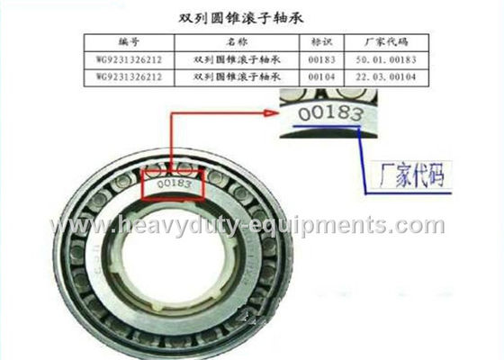 Cina sinotruk spare part double row tapered roller bearing part number AZ9231326212 pemasok