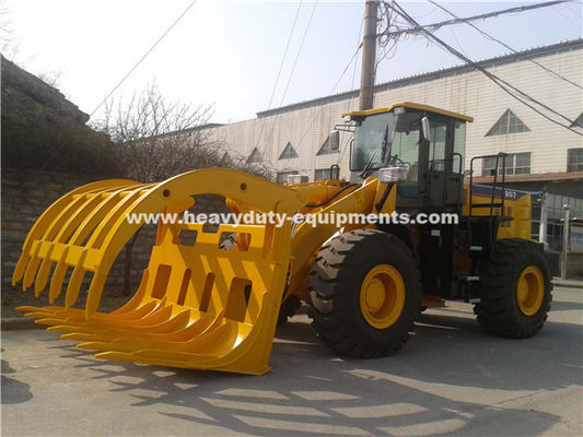 5 Ton Loading Capacity Wheeled Front End Loader 857 Model dengan Mesin Grapple Cummins Grapple untuk Opsi